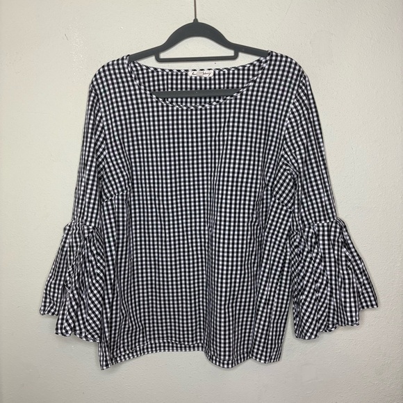 Jane and Delancey Black and White Gingham Women's Top XL - Picture 1 of 7